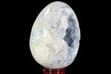 Crystal Filled Celestine (Celestite) Egg Geode #88282-1